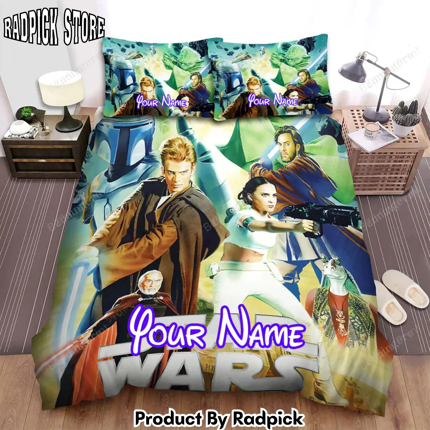 Radpick star wars episode ii attack of the clones painte poster movie poster bed sheets duvet cov rp3271958